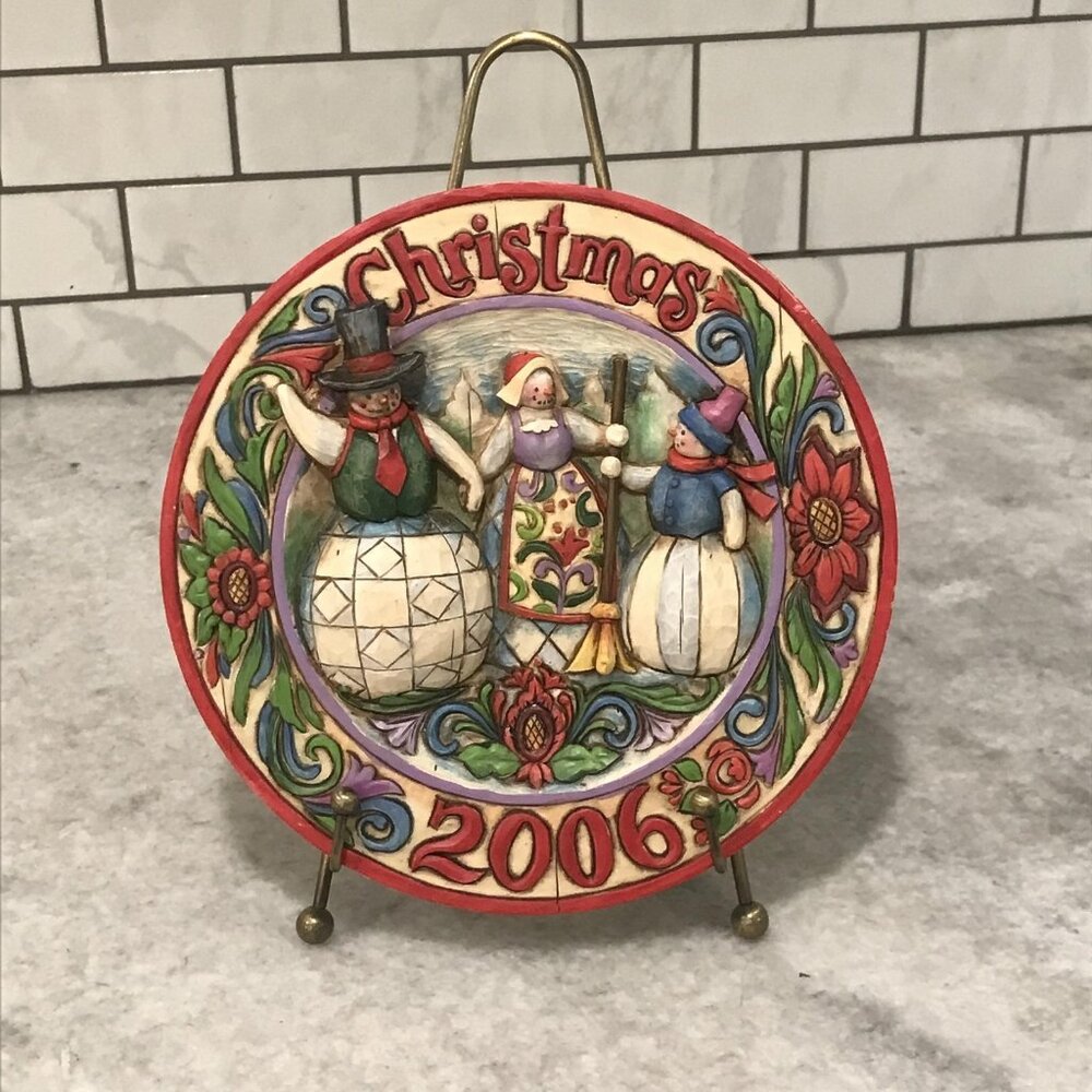 Jim Shore Heartwood Creek 2006 Christmas Plate 4006031 Together At‎ Christmas